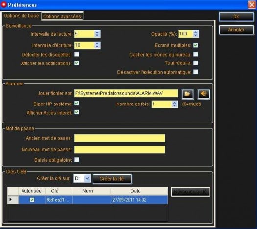 predator-preferences proteger-pc-cle-usb