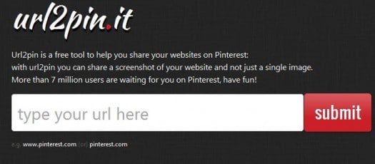 url2pin site-web-favoris-pinterest