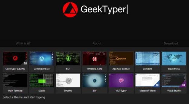 Faire semblant d’être un hacker, GeekTyper
