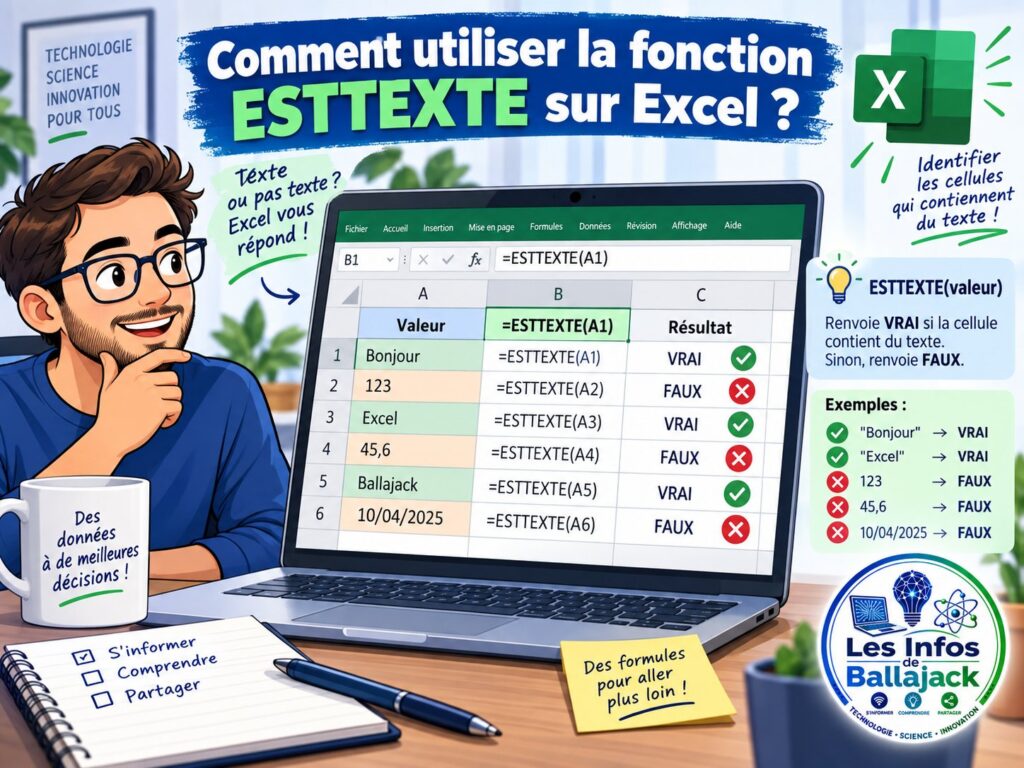utilisation fonction esttexte Excel