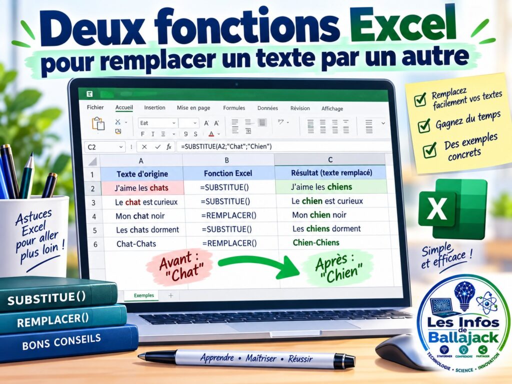 fonctions Excel remplacement texte