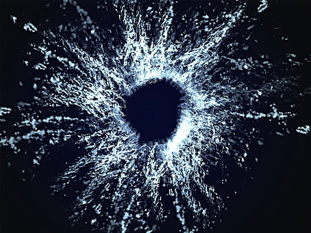 une vitre brisée par une balle