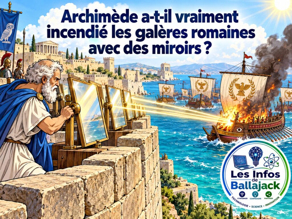 Archimède incendier galères romaines miroirs
